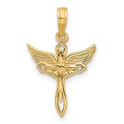 Fancy Cross Wings Charm 14k Gold D5578 by Men&#39;s Jewelry and Accessories, MPN: D5578,