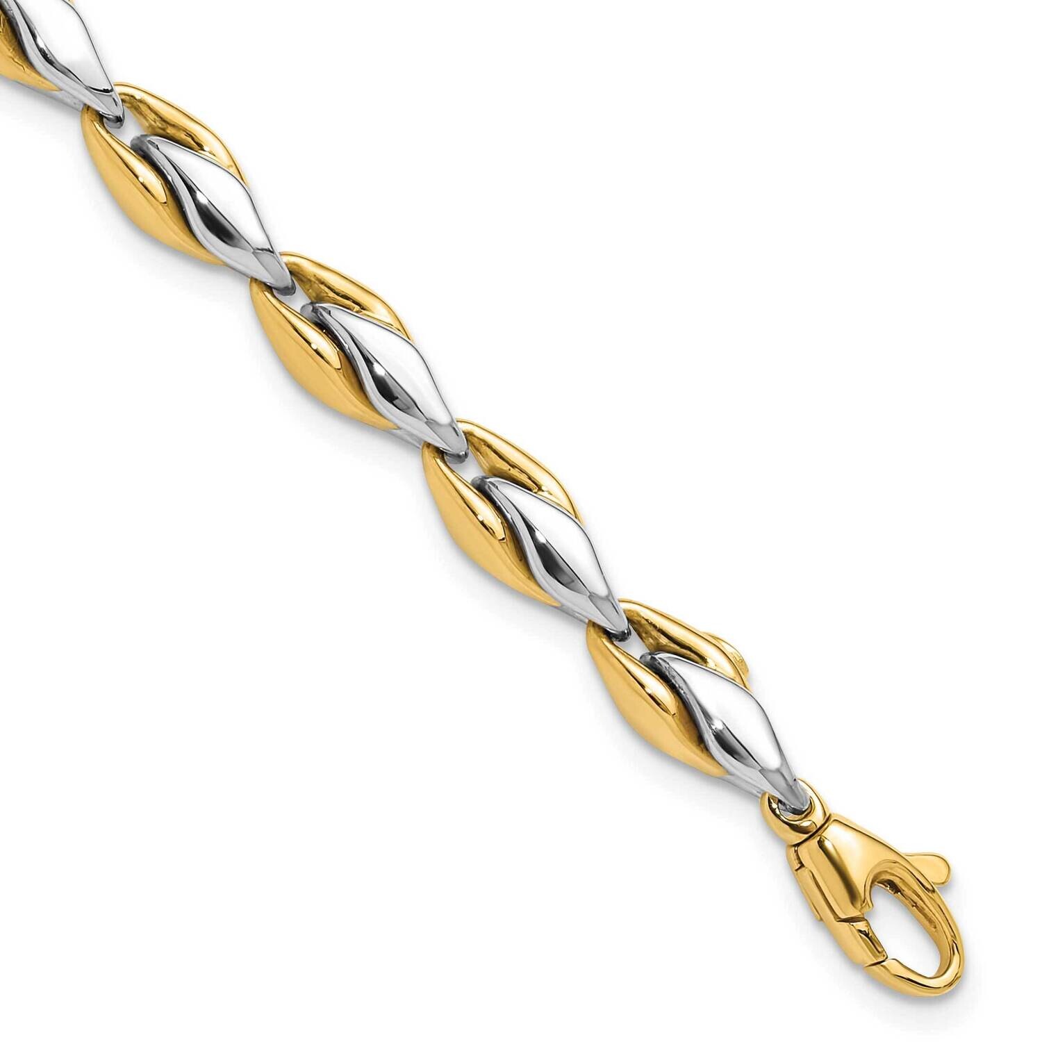 Polished 7.5 Inch Bracelet 14k Two-Tone Gold FB2018-7.5, MPN: FB2018-7.5,