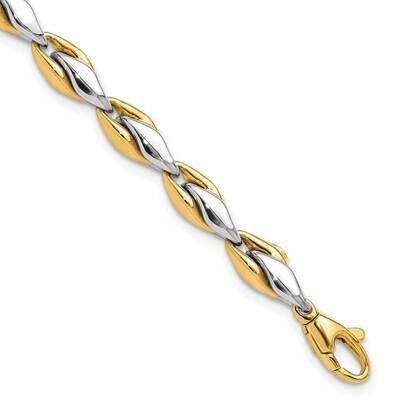 Polished 7.5 Inch Bracelet 14k Two-Tone Gold FB2018-7.5, MPN: FB2018-7.5,