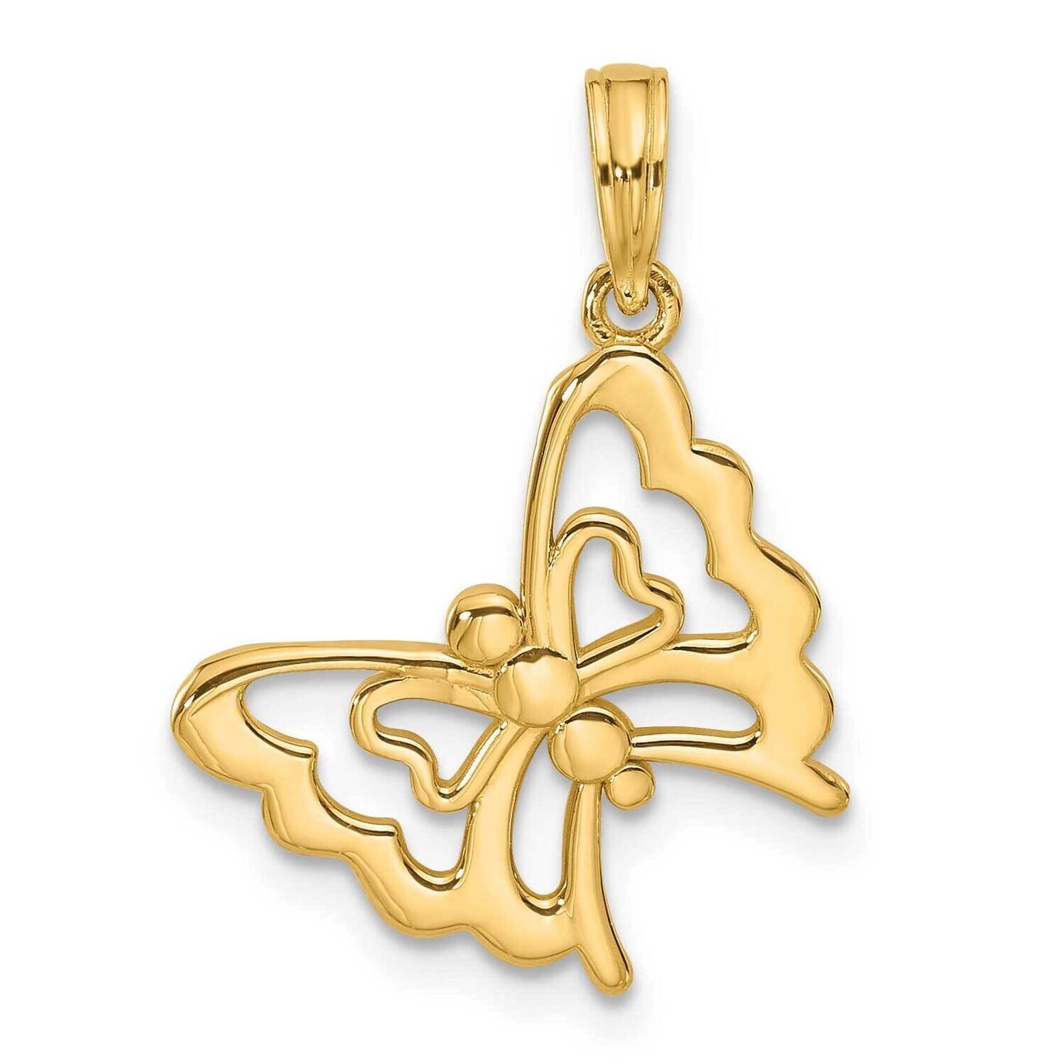 Fancy Butterfly Charm 14k Polished Gold D5587, MPN: D5587,