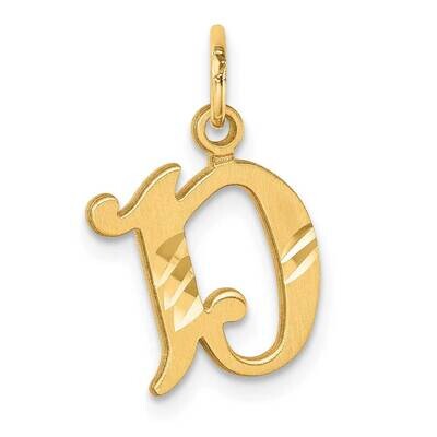 Letter E Initial Charm 14k Gold Diamond-Cut  C4833D, MPN: C4833D,