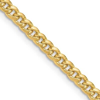 3.5mm Semi-Solid Miami Cuban Chain 18 Inch 14k Gold BC199-18, MPN: BC199-18,