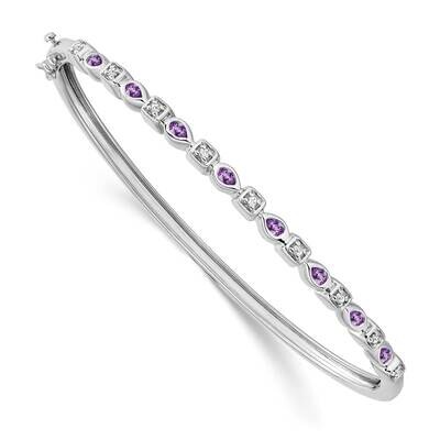 Amethyst Diamond Bangle 14k White Gold BM7222-AM-011-WA, MPN: BM7222-AM-011-WA, 886774130095
