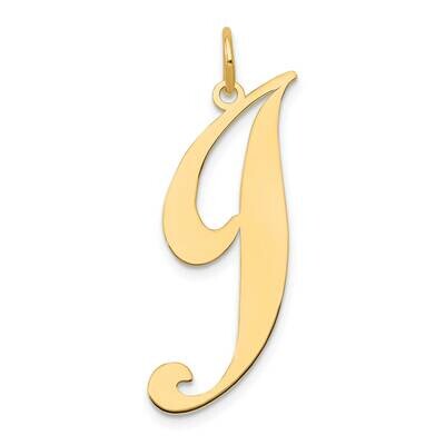 Large Fancy Script Letter J Initial Charm 10k Gold 10YC654J, MPN: 10YC654J,