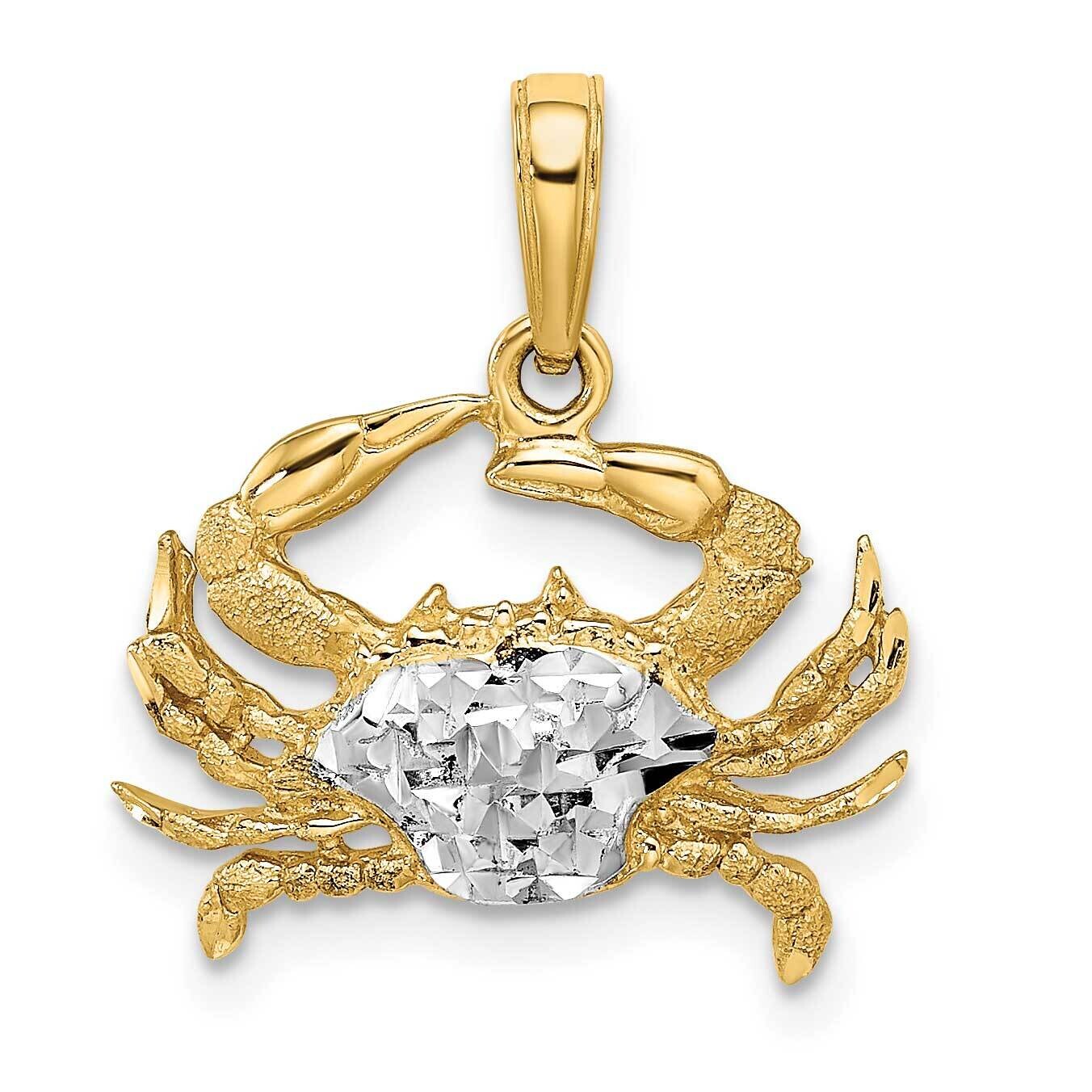 Diamond-Cut Blue Crab Pendant 14k Gold With Rhodium C3455DC/RH by Men&#39;s Jewelry and Accessories, MP…