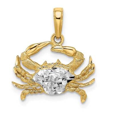 Diamond-Cut Blue Crab Pendant 14k Gold With Rhodium C3455DC/RH by Men&#39;s Jewelry and Accessories, MP…