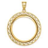 Polished Fancy Wire Prong 27.0mm Coin Bezel Pendant 14k Gold C8193/27.0, MPN: C8193/27.0,