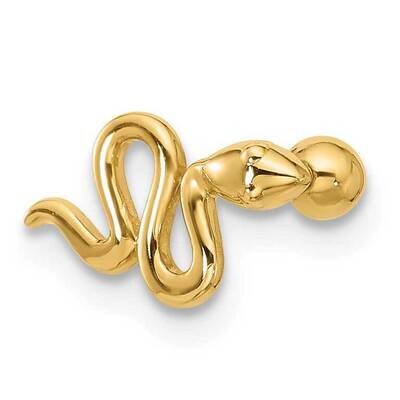 18 Gauge Polished Snake Cartilage Stud 14k Gold BD260, MPN: BD260,