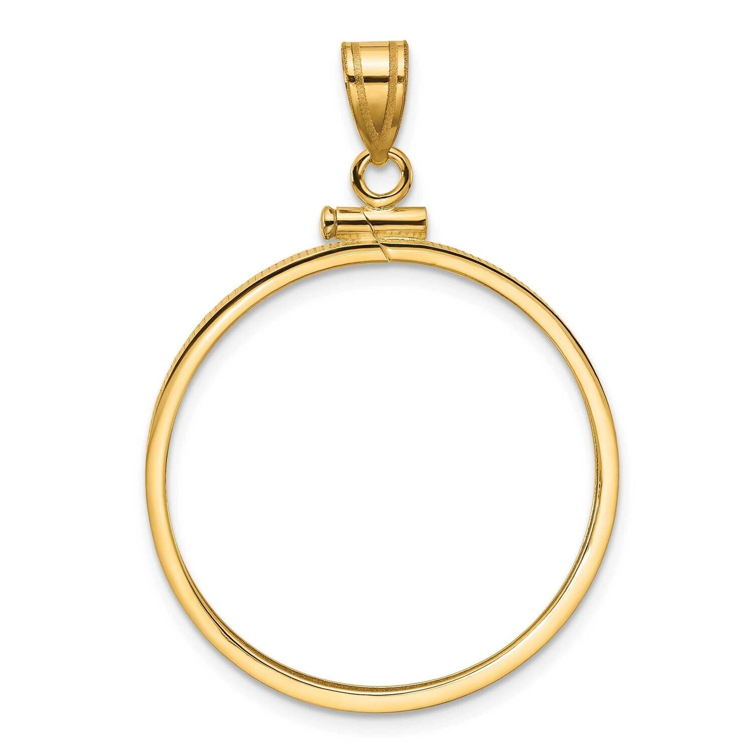 Polished Screw Top 27.0mm X 2.35mm Coin Bezel Pendant 14k Gold C1885/27.0