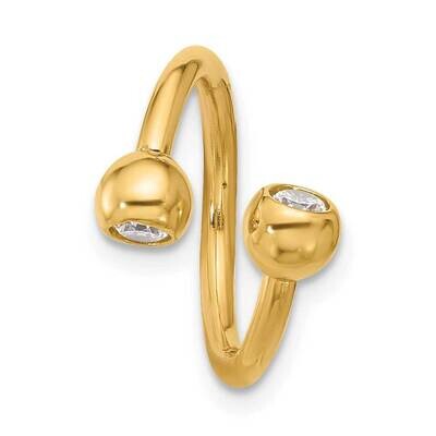 14 Gauge Polished CZ Cartilage Ring 14k Gold BD276, MPN: BD276,
