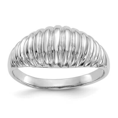 High Polished Ribbed Dome Ring 14k White Gold C2871W, MPN: C2871W, 196904100783