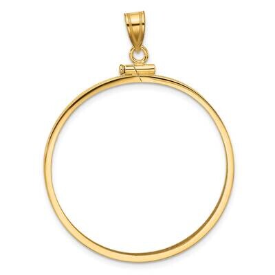 Polished Screw Top 34.2mm X 2.85mm Coin Bezel Pendant 14k Gold C1885/34.2, MPN: C1885/34.2,