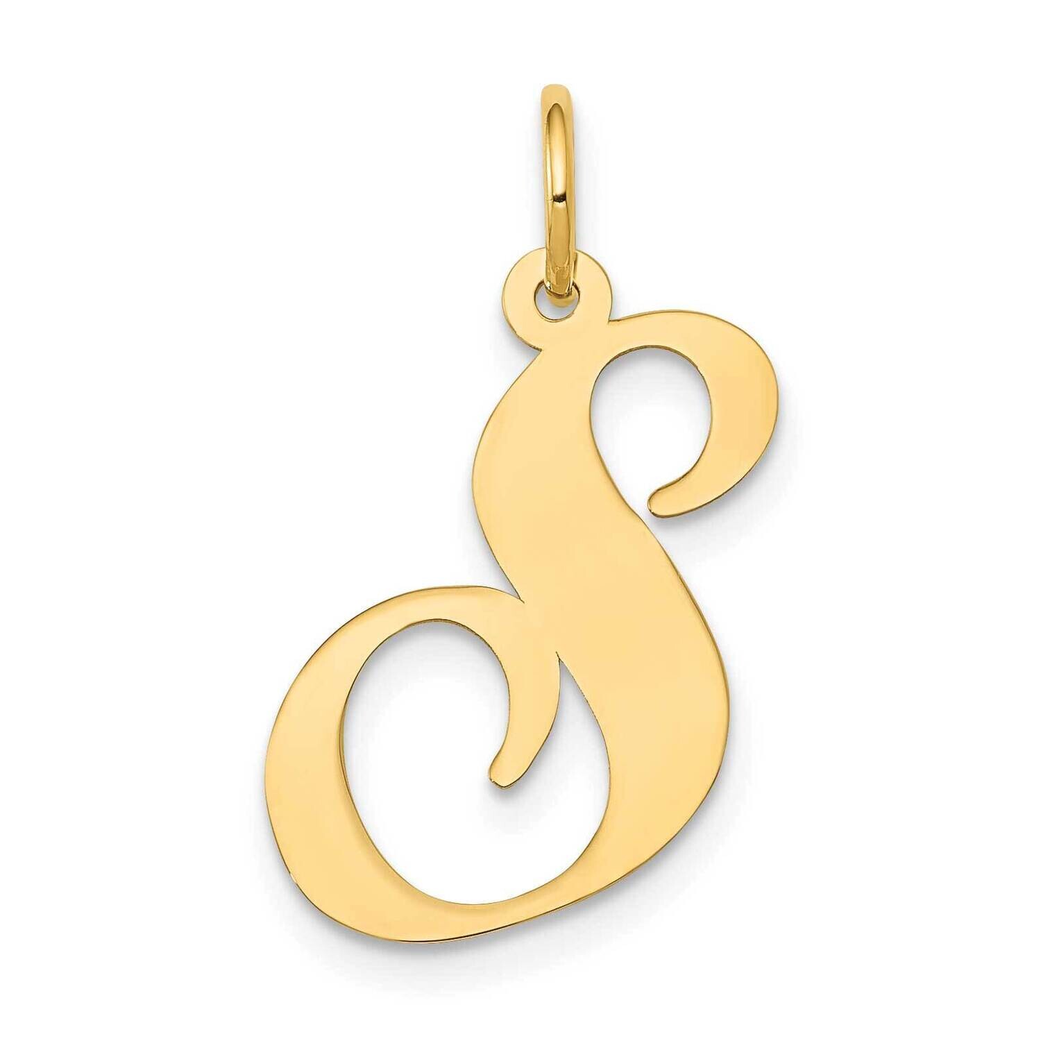 Large Fancy Script Letter S Initial Charm 10k Gold 10YC654S, MPN: 10YC654S,