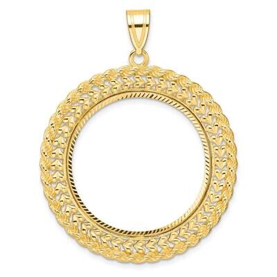 Diamond-Cut Heart &amp; Rope Prong 27.0mm Coin Bezel Pendant 14k Gold C8189/27.0, MPN: C8189/27.0,