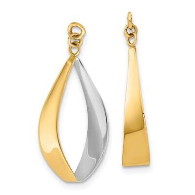 &amp; Rhodium Reversible Dangle Earring Jackets 10k Polished Gold 10XY661, MPN: 10XY661, 716838383078