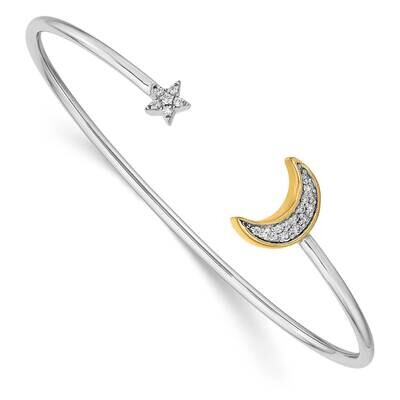 Moon Star Diamond Cuff Bangle 14k Two-Tone Gold BM6849-016-WYA, MPN: BM6849-016-WYA, 191101905070