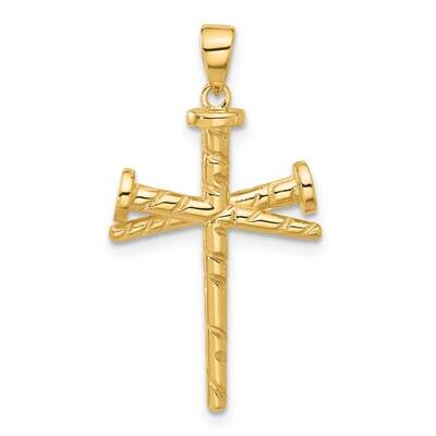 Textured Nails Cross Pendant 14k Polished Gold C4950 by Men&#39;s Jewelry and Accessories, MPN: C4950, …