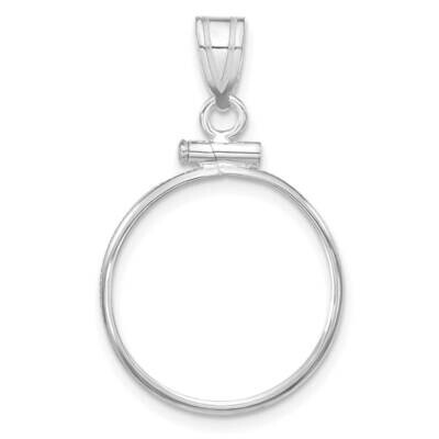 Polished Screw Top 17.8mm X 1.35mm Coin Bezel Pendant 14k White Gold C1885W/17.8, MPN: C1885W/17.8,