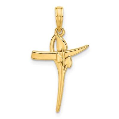Floral Cross Pendant 14k Polished Gold D5427 by Men&#39;s Jewelry and Accessories, MPN: D5427,