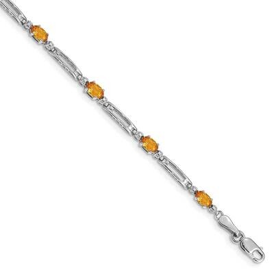 Diamond Citrine Bracelet 7 Inch 10k White Gold BM4492-CI-001-1WA, MPN: BM4492-CI-001-1WA, 886774128…