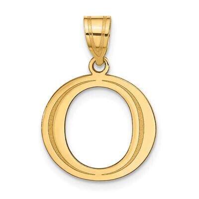 Etched Letter O Initial Pendant 10k Polished Gold 10YC1437O, MPN: 10YC1437O,