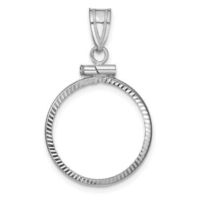 Diamond-Cut Screw Top 17.8mm X 1.35mm Coin Bezel Pendant 14k White Gold C2677W/17.8, MPN: C2677W/17…