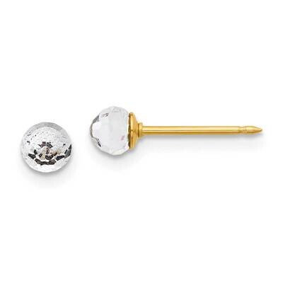 Inverness 4mm Crystal Faceted Ball Post Earrings 14k Polished Gold 302E, MPN: 302E,