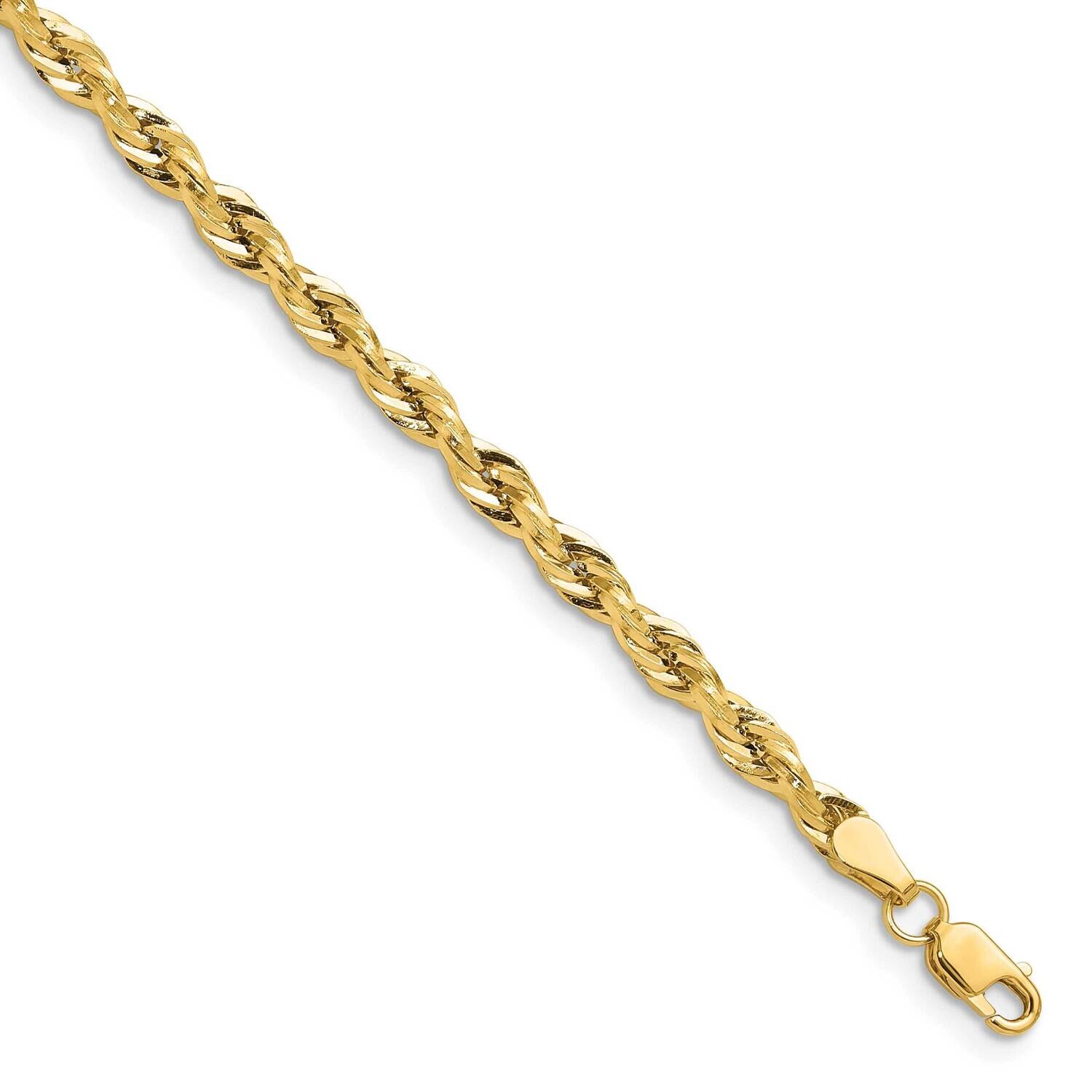 3.5mm Semi-Solid Rope Chain 8 Inch 14k Gold BC203-8