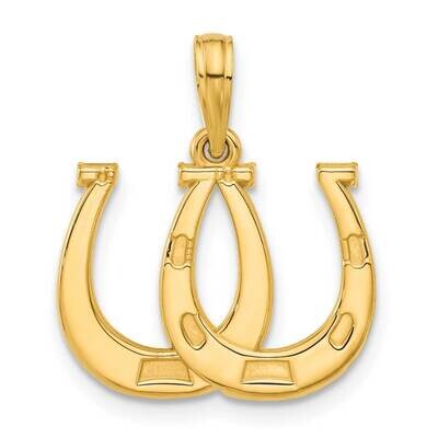 Double Horseshoe Pendant 14k Polished Gold D5439 by Men&#39;s Jewelry and Accessories, MPN: D5439, 1969…
