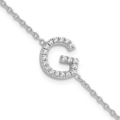 Diamond Sideways Letter G 1 Inch Extender Bracelet 14k White Gold BM9951G-023-WA, MPN: BM9951G-023-…