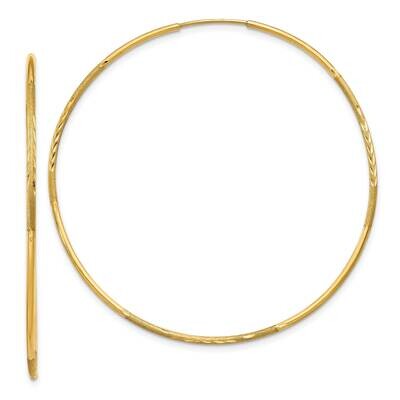 1.25mm Diamond-Cut Endless Hoop Earring 10k Gold 10XY1223, MPN: 10XY1223,