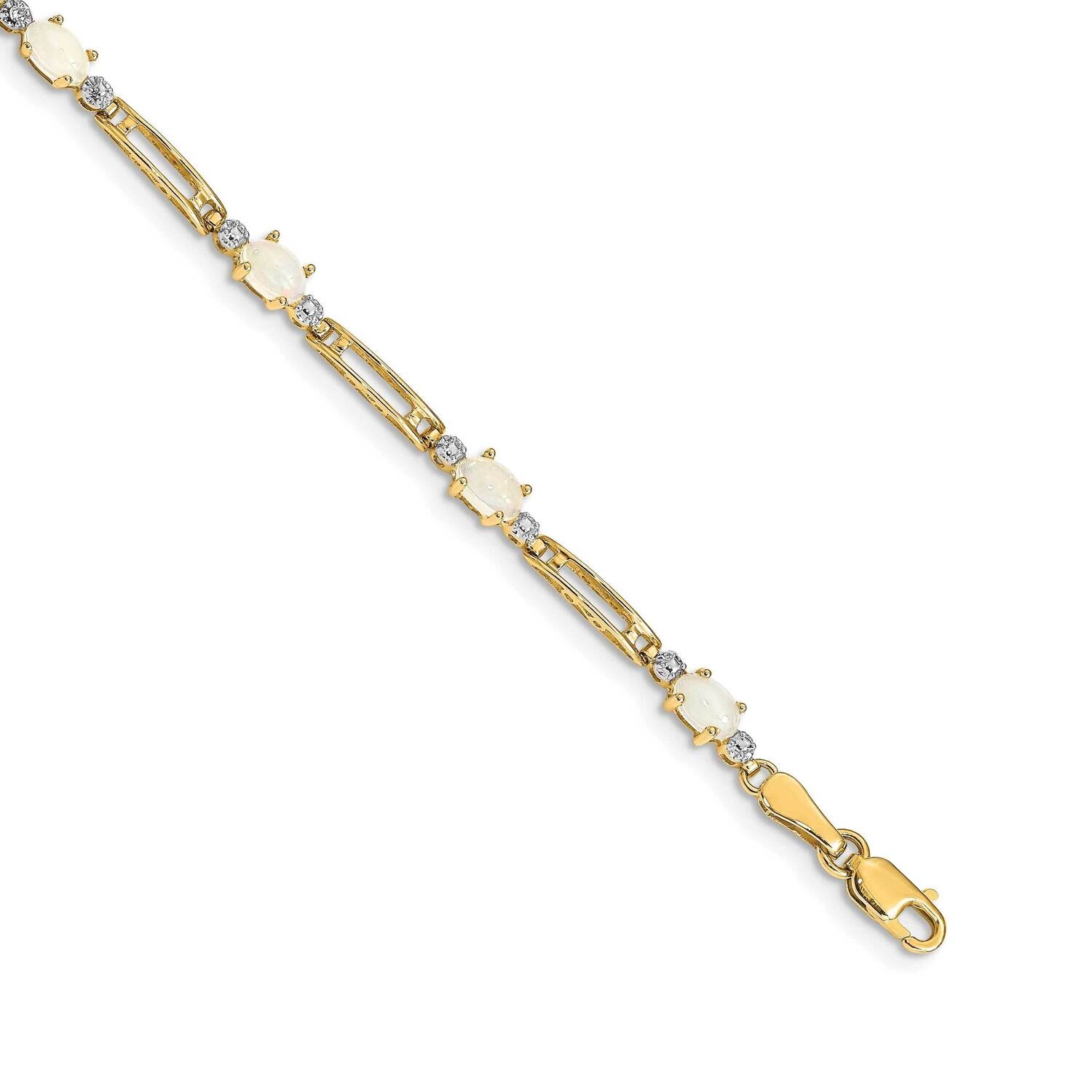 Fancy Diamond Opal Bracelet 7 Inch 10k Gold BM4492-OP-001-1YA, MPN: BM4492-OP-001-1YA,