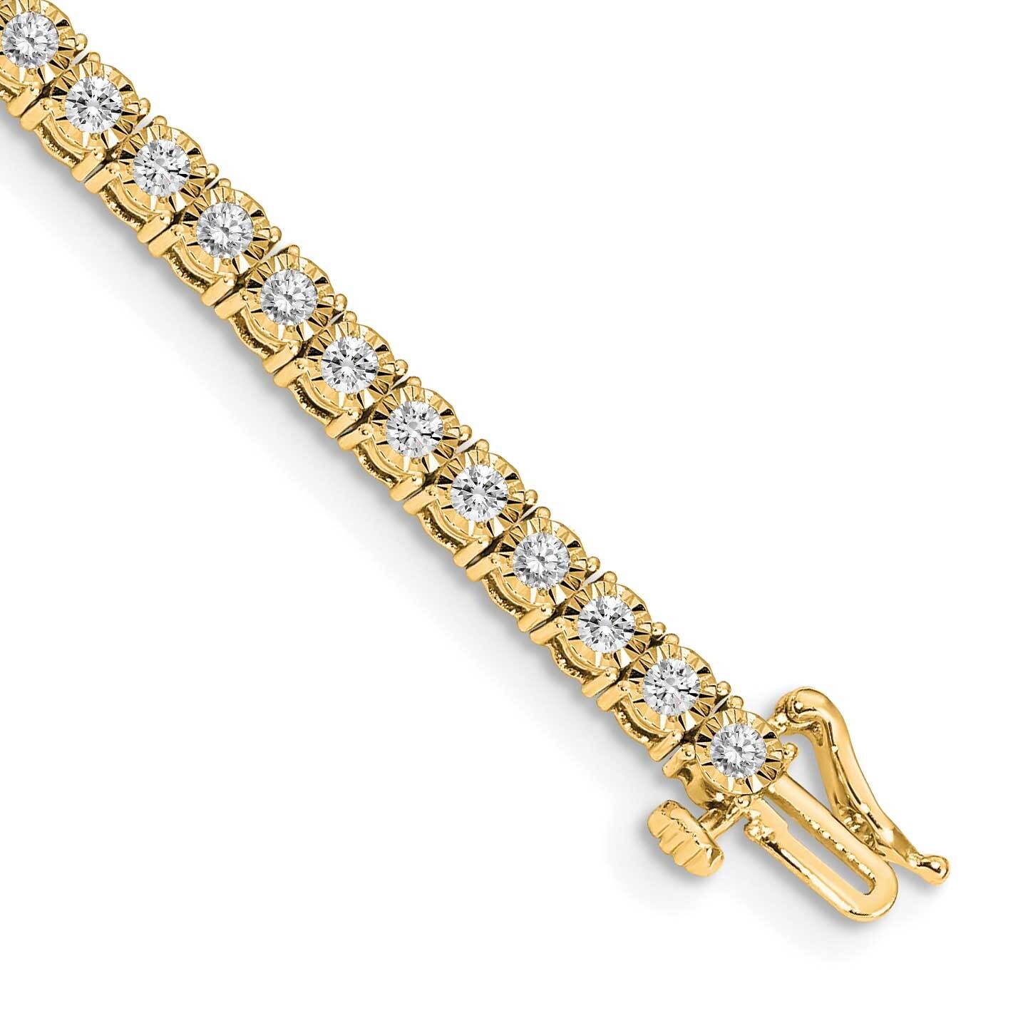 Illusion Setting Diamond Bracelet 7 Inch 14k Gold BM4669-200-YA, MPN: BM4669-200-YA,