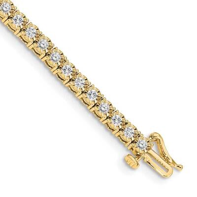 Illusion Setting Diamond Bracelet 7 Inch 14k Gold BM4669-200-YA, MPN: BM4669-200-YA,