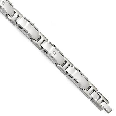 Edward Mirell Facet Edge .12Ct Diamond Brushed &amp; Polished Link Bracele Titanium EMB181-8 by Edward …