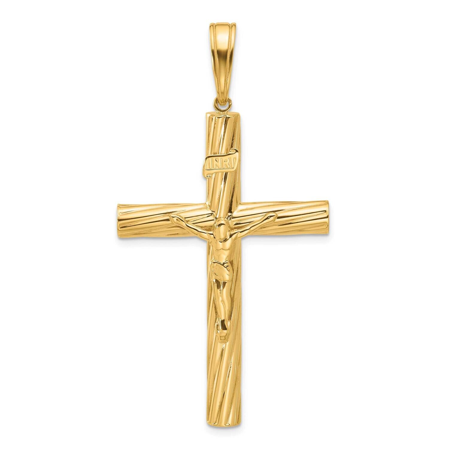 Textured Crucifix Pendant 14k Polished Gold C4964