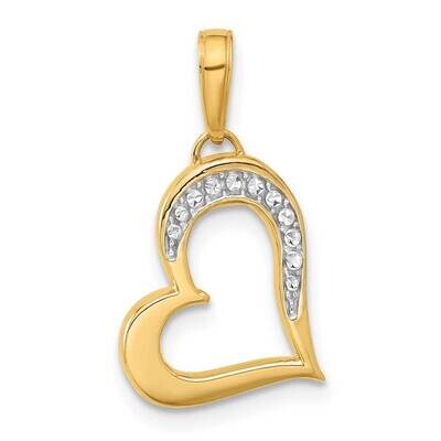 Diamond-Cut Heart Pendant 14k Gold White Rhodium  C4839, MPN: C4839,