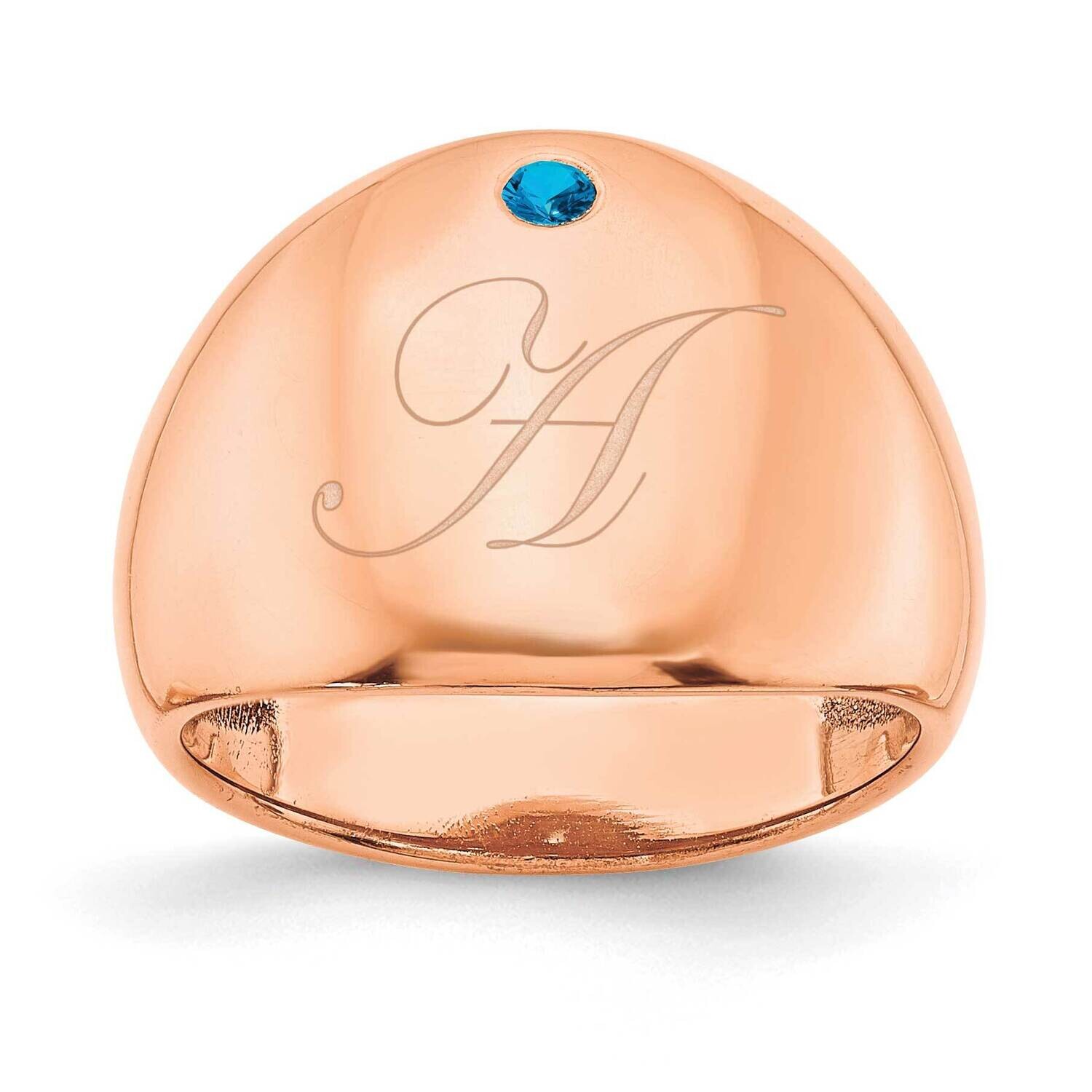 1 Birthstone Personalized Cigar Ring 10k Rose Gold 10XNR109R, MPN: 10XNR109R,