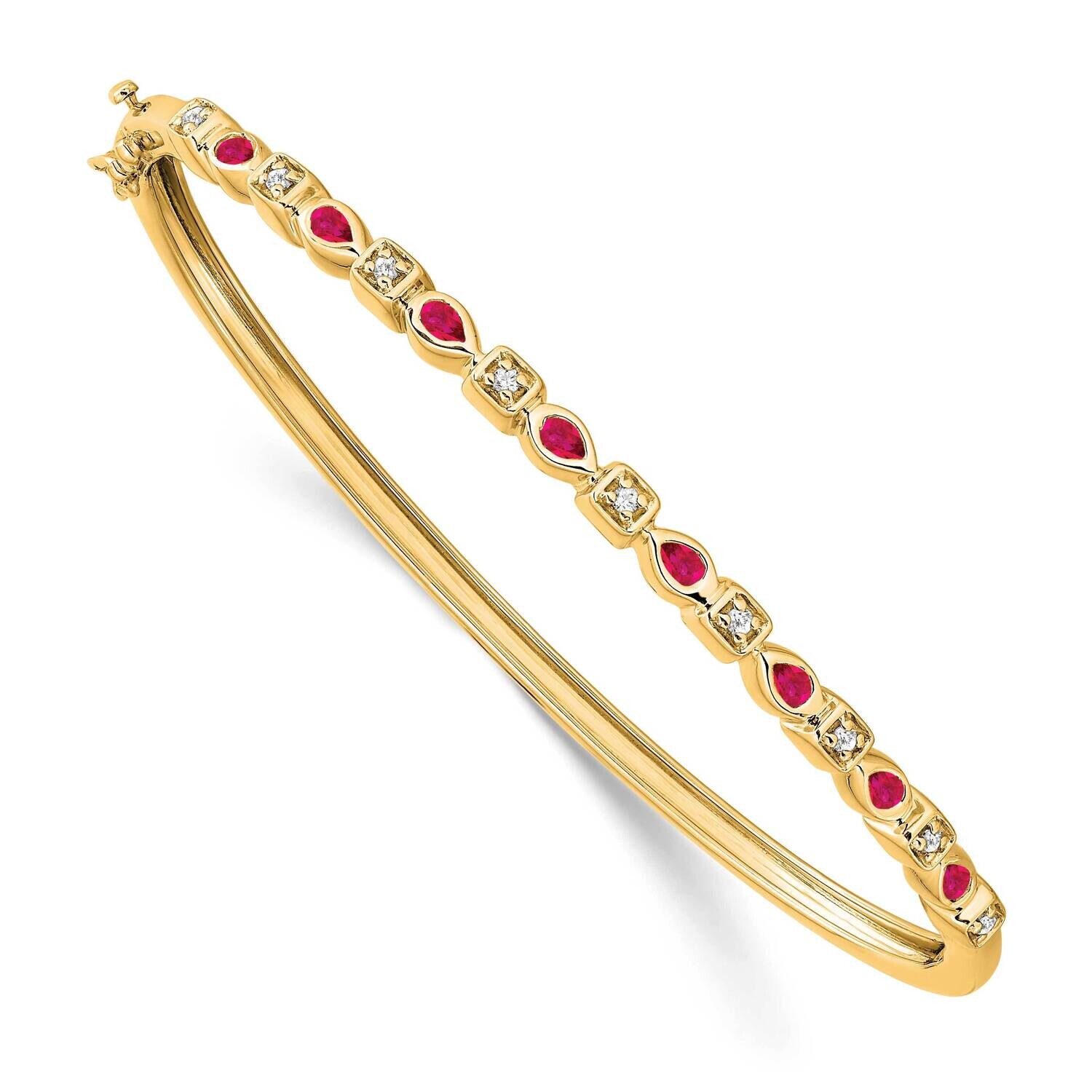 Ruby Diamond Bangle 14k Gold BM7222-RU-011-YA, MPN: BM7222-RU-011-YA, 886774130231