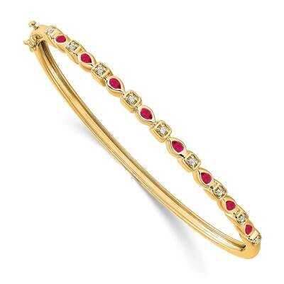Ruby Diamond Bangle 14k Gold BM7222-RU-011-YA, MPN: BM7222-RU-011-YA, 886774130231