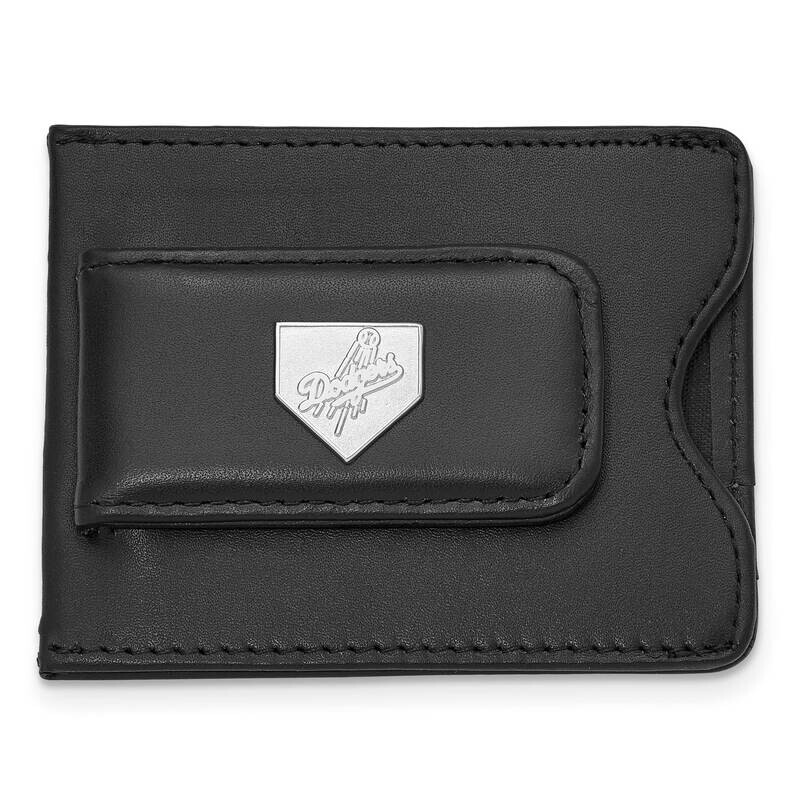 Los Angeles Dodgers Black Leather Money Clip Wallet Sterling Silver DOD008MC9-SS