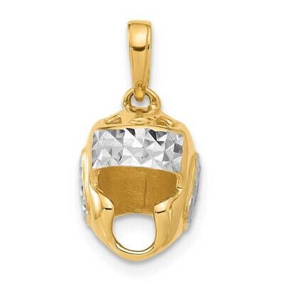 Diamond-Cut Wrestling Helmet Pendant 14k Gold White Rhodium  C4930 by Men&#39;s Jewelry and Accessories…