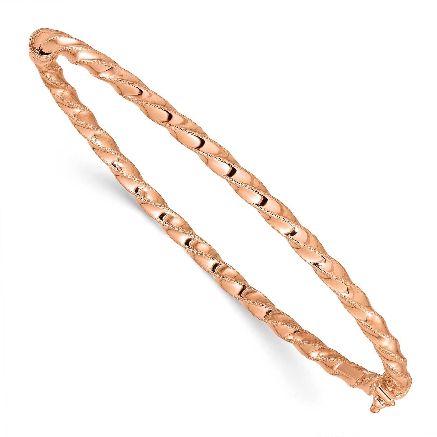 Twisted 3.20mm Hinged Bangle 14k Rose Gold DB727R, MPN: DB727R,