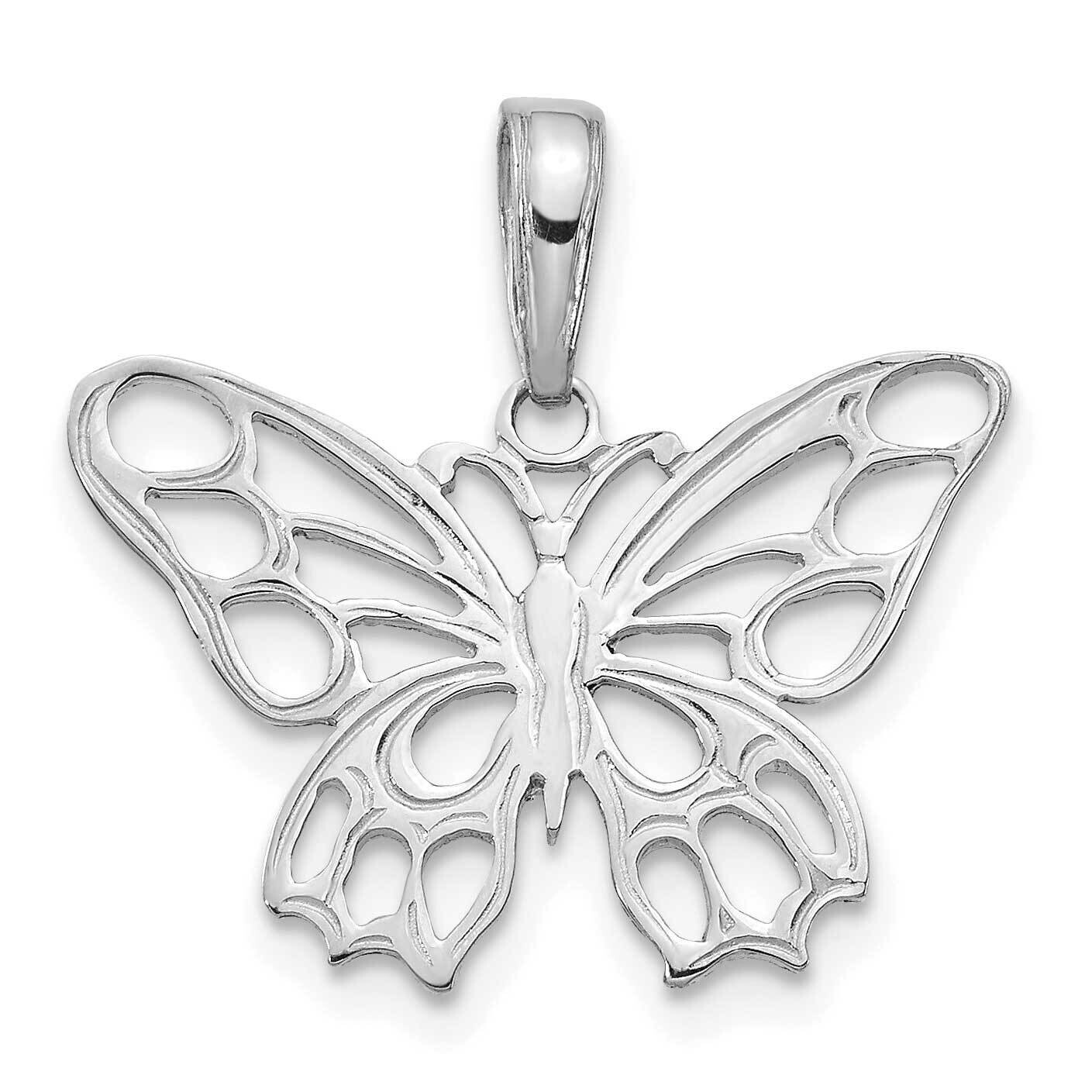 Polished Butterfly Cut-Out Pendant 14k White Gold D4202W
