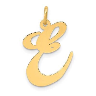 Large Fancy Script Letter E Initial Charm 10k Gold 10YC654E, MPN: 10YC654E,