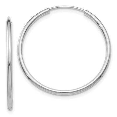 1.5mm Polished Endless Hoop Earrings 10k White Gold 10XY1185, MPN: 10XY1185,