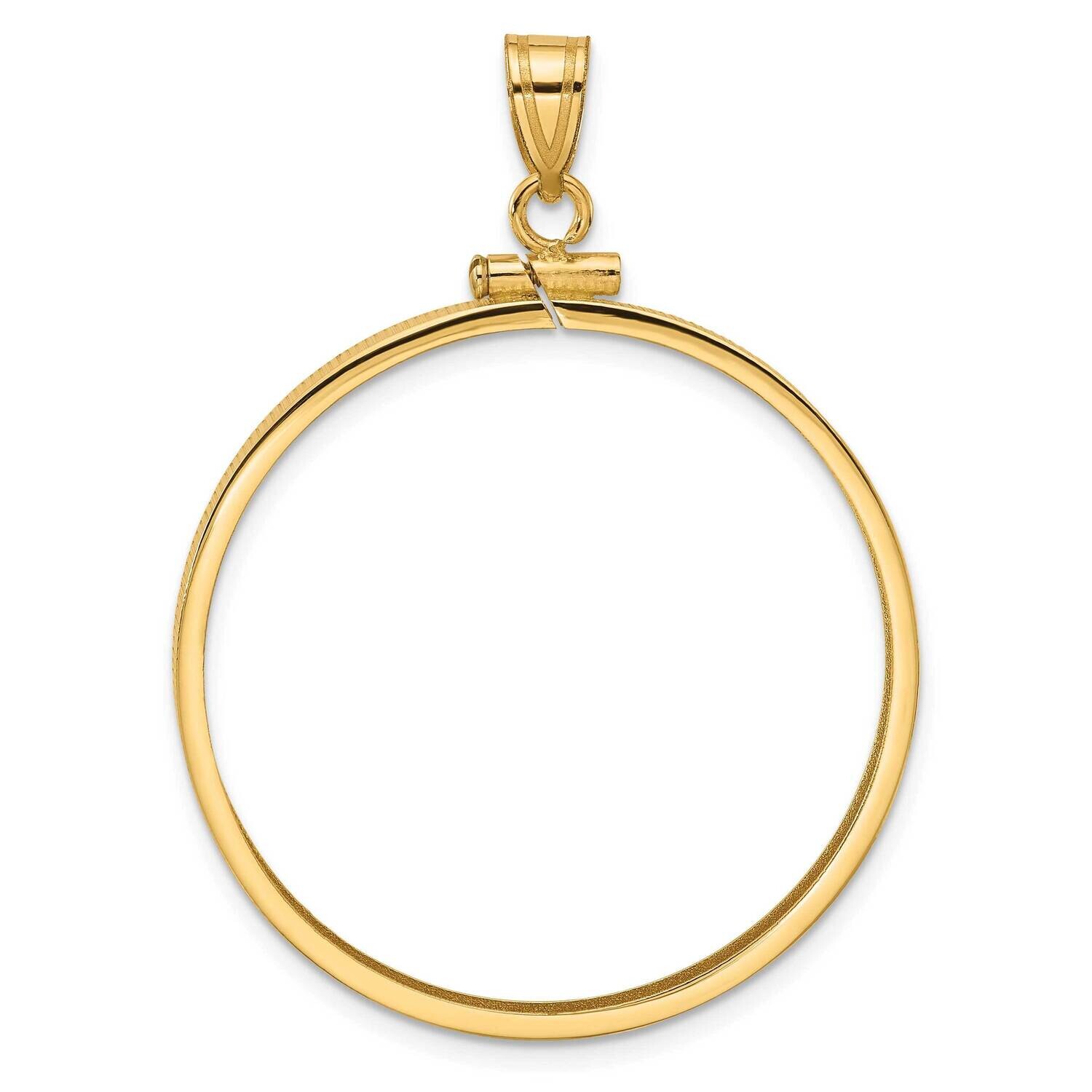 Polished Screw Top 32.0mm X 2.85mm Coin Bezel Pendant 14k Gold C1885/32.0