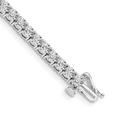 Illusion Setting Diamond Bracelet 7 Inch 10k White Gold BM4669-200-1WA, MPN: BM4669-200-1WA,