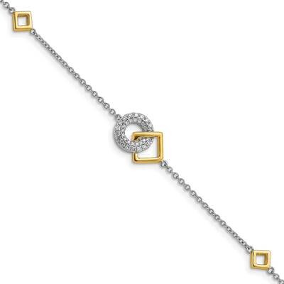 Polished Diamond Circle Square 7 Inch Bracelet 14k Two-Tone Gold BM6879-025-WYA, MPN: BM6879-025-WY…