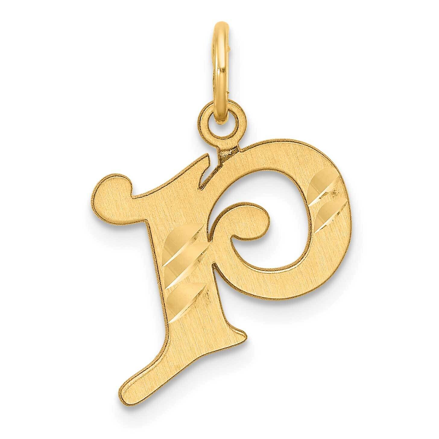 Letter P Initial Charm 14k Gold Diamond-Cut  C4833P, MPN: C4833P,